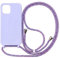 wentdzSW Cover Compatible con iPhone 11 Pro Max - Cordino per Custodia con Collana Case Opaca Antiurto con Laccio/con Cordino TPU Corda Silicone Case -Viola