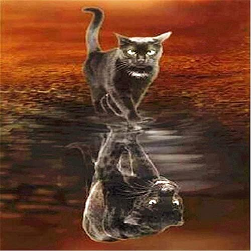 Yingxin34 1000 pièces Jigsaw Puzzle Puzzle éducatif Jeu de famille Chat Noir Cadeau Pour adultes et Enfants 75x50cm (29.53x19.69inch)