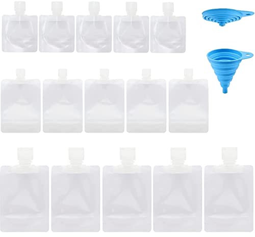 SIMIN 15 Stück Transparente Clamshell-Verpackungsbeutel Kunststoff, Reise Kosmetik Behälter, Tragbare Reise Fluid Make-up Verpackung Tasche Transparent, Auslaufsichere Behälter für Toilettenartikel