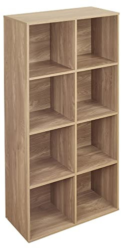 URBNLIVING 2, 4, 8 Würfel Bücherregal Regal Display Regal Aufbewahrungseinheit Holz Organizer (8 Würfel, Eiche)