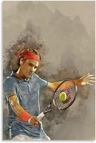 1000 Teile Puzzle Tennisspieler Roger Federer HD Tennis Poster Holz Puzzle Erwachsene Stress Freisetzung Spiel 1000 Piece 29.5x19.6inch(75x50cm) Kein Rahmen