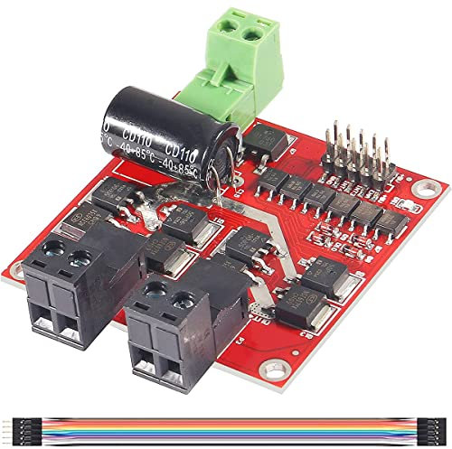 Youmile L298 Contrôleur de vitesse de moteur à double pont en H DC 6,5 V-27 V 7 A PWM Carte de régulateur de moteur 12 V 24 V 160 W avec isolation optocoupleur, avec câble DuPont