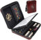 ENHANCE RPG-Organizer-Etui, Sammleredition – DND-Ordner mit integriertem Charakterbogenhalter, Würfelrollbereich, herausnehmbarer Stifttasche, Miniatur-Schaumstoffablage (Drachen Rot)