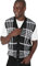 Trendyol Men's V-Neck Plaid Regular Vest Sweater, Black, L