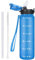 OLDLEY 1L/32oz Trinkflasche mit Strohhalm 1Liter Wasserflasche Auslaufsicher Sportflasche Water Bottle Flasche Trinkflasche Sport Trinkflasche Kohlensäure Geeignet Trinkflasche Fahrrad BPA-frei