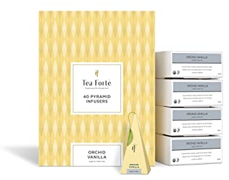 Tea Forte Orchid Vanilla | Packung mit 40 Aufgusspyramiden | Schwarzer Tee