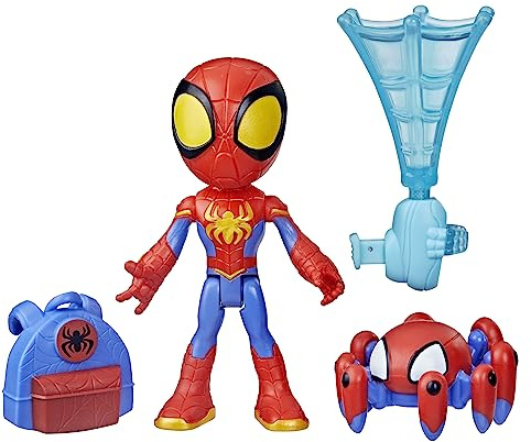 SPIDEY AND HIS AMAZING FRIENDS Marvel Web-Spinners Spidey Action-Figur mit Accessoires, drehbares Netz-Accessoire