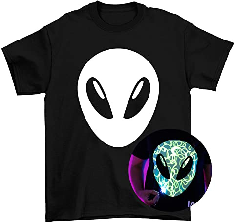 Illuminated Apparel Original Kids Alien Head Interactive Glow in The Dark T-Shirt