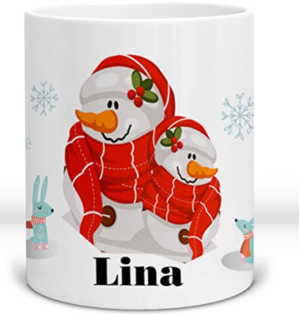 Weihnachtstasse personalisiert mit Namen - Tasse Weihnachten Kinder – Kaffee Tasse Christmas Mug – Becher – Kinderbecher - Glühweintasse Keramik 300 ml