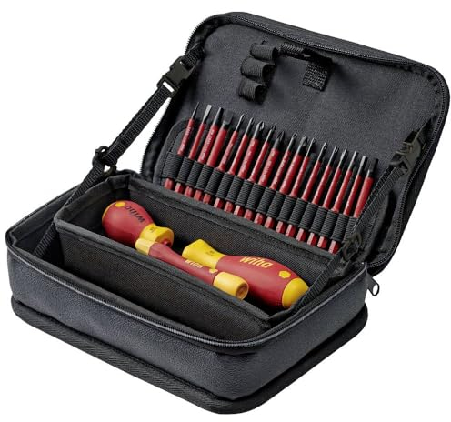 Wiha 45260 - Caja de herramientas VDE (22 piezas, para electricistas, artesanos, aprendices, profesionales)