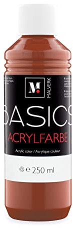 Malverk Basics® - je 250ml hochwertige Acrylfarbe | Malfarbe | Made in France | auch geeignet für Acryl Pouring | schnell trocknend | wasserfest und lichtecht | auf Wasserbasis | Frosted chocolate