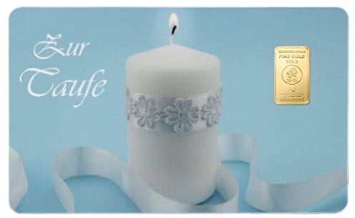 Taufgeschenk - 1g Goldbarren - Zur Taufe - in goldener Geschenkverpackung + Grußkarte + Echtheitsgarantie