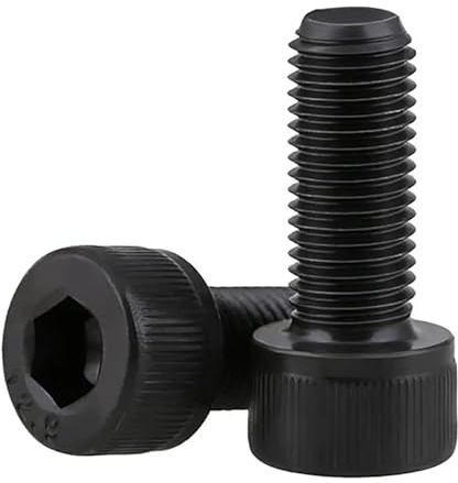 WALENI 2/5pcs M6-M10 Black Fine Thread Hex Hexagon Socket Head Cap Screws Grade 12.9 Carbon Steel Bolts Pitch 0.75/1.0/1.25mm(M6x0.75x50-HT(2pcs))