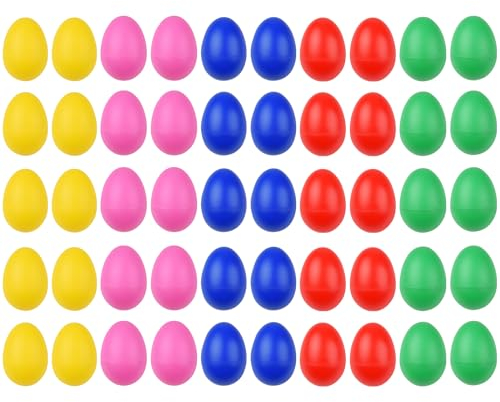 MEISH 50 Pieces Egg Shakers Percussion Eggs Musical Eggs Shakers for Party Gifts Classroom Supplies
