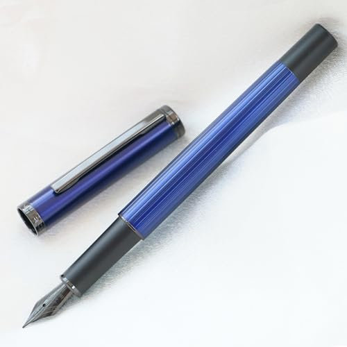JinHao Fountain Pen,Classic Matte Blue Design Pen Fine Nib - Includes Ink Converter, Executive Office Writing Pen