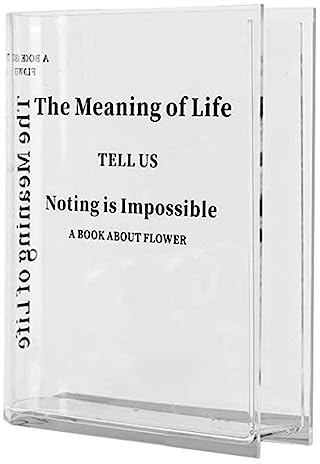 Mectvy Buch-Blumenvase, Transparente Blumenvase in Durchsichtiger Buchform, Blumenvase, Ästhetischer Blumentopf, Acryl-Pflanzenvase für Den Raum