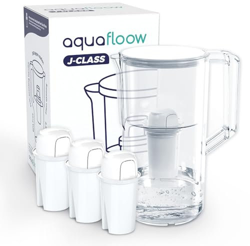 Aquafloow Wasserfilter Kanne Filterkanne 2,5L mit 3xWasserfilter - Kartusche Kompatibel mit Aquaphor Standard, Brita Classic Dafi Classic | Wasserfilterkanne Reduziert Kalk und Chlor