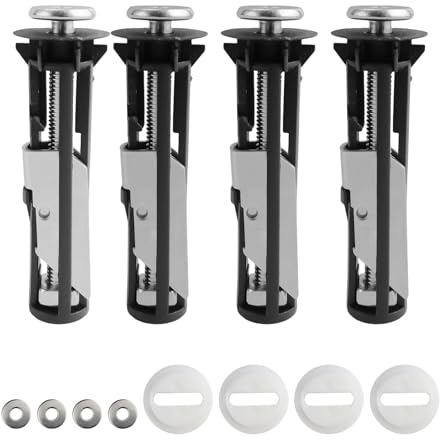 4 Stück Toilettensitz Behoben Schraube, CHSEROK Universal WC Sitz Befestigung, Edelstahl Schrauben für Toilettensitz mit Gummidichtung, Blindloch Befestigungen Scharniere für Toilettensitze