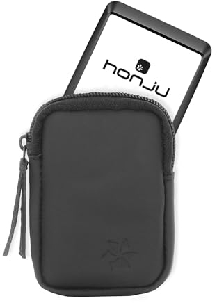 honju Bike Leder-Case kompatibel mit Bosch Kiox 500 Echtleder-Tasche (Displayschutz, Innentasche für Schlüssel, Schutz vor Kratzern & Schmutz) - schwarz