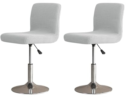 LIFEDX Stuhlhussen Barhocker Bezüge Barstuhlbezug Stretch mit Rückenlehne 2/4/6 Stück, Hussen für Barhocker Bar Waschbarer Stuhl Abdeckung Passend, für Hohe Barhocker Stuhl Bezüge-Gray||2PCS