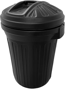 Black Outdoor Plastic Bin with Lid - Heavy Duty, Shatterproof, 80 Litre Capacity