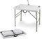 KOMFOTTEU Mesa de Camping Plegable Portátil Con Grifo Giratorio, 2 Fregaderos, Escala de Medición y Cubo de Basura - Para Picnic, Barbacoa, Pesca y Fileteado