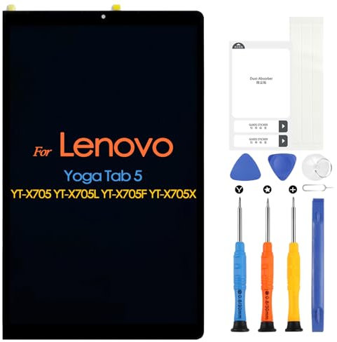 LCD Display für Lenovo Yoga Tab 5, YT-X705L / YT-X705F / YT-X705X Touchscreen Bildschirm für YT-X705 Touchscreen Digitazer Panel Glas Assembly Ersatz mit Reparatur-Set