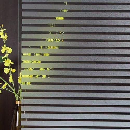 Fensterfolie Selbsthaftend Blickdicht 120 x 200 cm Sonnenschutz Hitzeschutz Uv-Schutz Fenster Sichtschutz Tönungsfolie Anti-Uv Sonnenschutzfolie für Büro Und Haus, Streifen