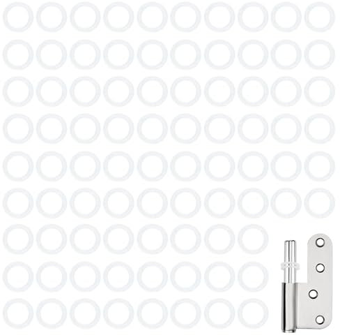 Lot de 200 Rondelles pour Gonds de Porte Rondelles pour Charnière de Porte Rondelle Nylon Plate Gond Anneaux de Montage 10 mm x 15 mm x 1 mm(Blanc)