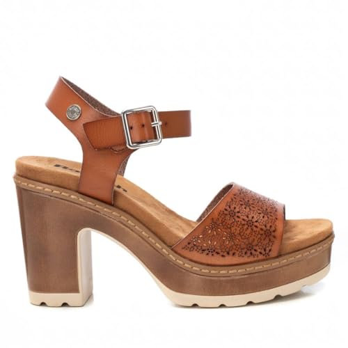 REFRESH - Sandalia Mujer Camel - Calzado Cómodo y Versátil - Moda casual - Modelo 17278101 (Talla 39)