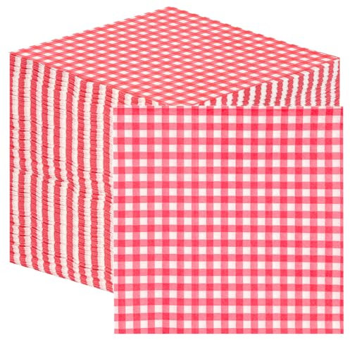 Talking Tables 100 x Serviettes en papier à carreaux rouges doux en vrac, Noël, anniversaire, mariage, restauration, vaisselle, jetables, recyclables, fabriquées dans l'UE, 2 plis, 33 cm
