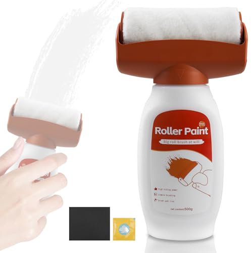 Wandreparatur RollbüRste, 500g Wandfarbe Ausbessern Weiß mit Wandreparaturpaste, Weiße Wandreparaturroller Farbe Wandfarbe Reparatur für Graffiti Kratzer Flecken Risse und Beschädigte Wände