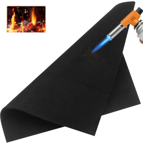 BEENNA Feuerfeste Unterlage, 50x50 cm Hitzeschutzmatte Hitzebeständig bis zu 1000°C, Hitzebeständige Unterlage aus Carbonfaserfilz Ideal für Brandschutz und Hitzebeständigkeit