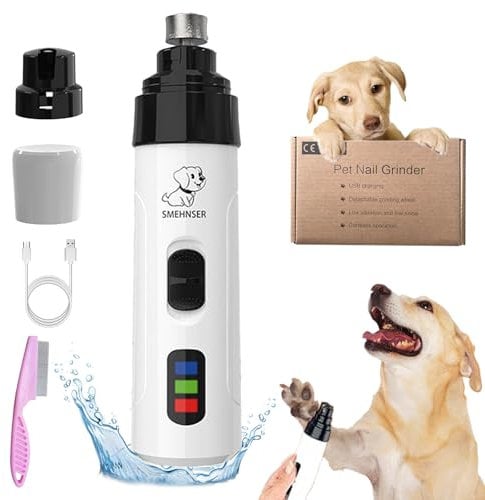 Heusom Silent Groom Pro, Silent Groom Pro Dog Nails, Silent Dog Nail Trimmer, Dog Nail Grinders, Low Noise & Rechargeablepet Nail Grinder, All Pet Sizes and Nail Thicknesses for Dogs Cats (1pc)
