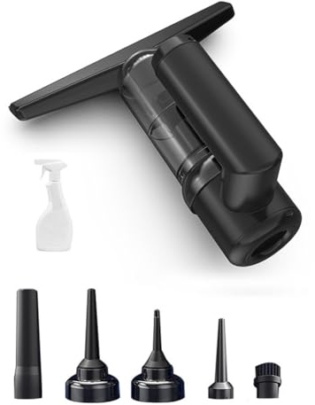 Wzxksoac Nettoyeurs de Vitres Multifonctions à Aspiration Forte. Machine de Nettoyage Électrique pour Miroirs, Vitres, et Voitures. Aspirateur à Ventouse Noir.