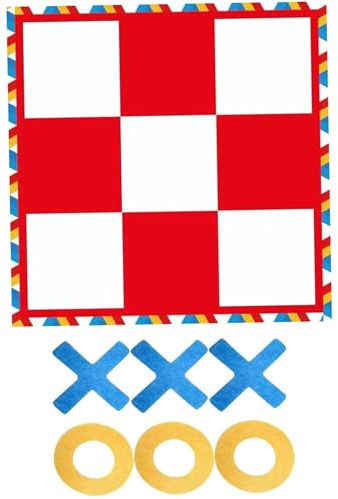 Tic Tac Toe Spiel für draußen, 47 x 47 Zoll tragbares Riesen-Tic Tac Toe, lustige Spiele im Freien für Kinder, Riesen- für die Familie, Spiel für draußen, R