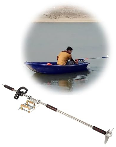 Moteur Bateau Hors-bord Moteur Électrique pour Kayak Gonflable, Pagaie de Secours Sans Fil avec Poignée et 3 Pales, Kit D'hélice pour Petit Bateau Et Perceuse pour Kayak Flottant.(B,L)