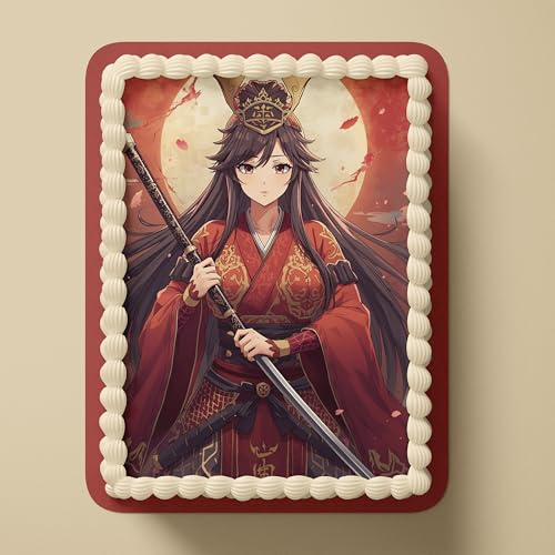 CGD Essbare Tortenaufleger aus Fondant oder Esspapier – Dekorative Kuchendeko für Geburtstag, Party & besondere Anlässe Foto - Samurai A4 L3 (Fondant)