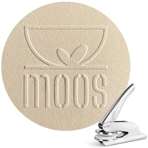 Prägestempel Personalisiert mit eigenem Logo – Prägezange für Papier, Karten und Briefumschläge – Individuelles Embossing-Werkzeug für Unternehmen, Hochzeiten und Geschenke (Silber, Mit eigenem Motiv)