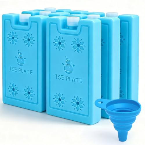 Acumuladores de Frio 6 Piezas Reutilizable Placas Hielo Nevera Portatil | 260ml Placas de Hielo