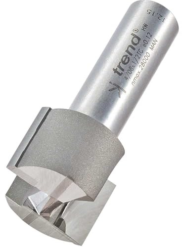Trend Straight Two Flute Router Cutter, 1/2 Inch Shank, 25.4mm Cut Diameter | Professional Tungsten Carbide Tipped Straight Cutter For Clean Routing In Hardwood And Softwood, 4/08X1/2TC