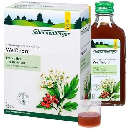 Für ein starkes Herz und stabilen Kreislauf - natürlich und effektiv - Schoenenberger Heilpflanzensaft Weißdorn - bio - 3x200ml