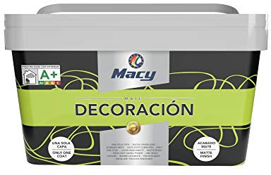 Macy Pintura Plástica Mate Decoración Interiores Excelente Cubrición, Acabado Perfecto. Color Lima. 4 Litros