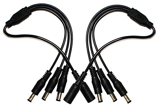 Security-01 2-Pack 1 to 3 Way DC Power Splitter Cable, Plug 5.5mm x 2.1mm