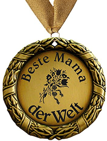 Larius Medaille Ø 70 mm Beste Mama der Welt BZW. Ihr Wunschtext Emblem Halsband Geschenk