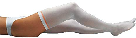 Holthaus Medical Medikur® Thrombose-Prophylaxe-Strumpf Kompressionsstrumpf, weiß, oberschenkellang, M