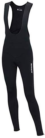 Airtracks Herren Winter Thermo Fahrradhose Lang mit Trägern Pro Trägerhose Fahrrad Hose Radhose Radlerhose Gepolstert Warm - schwarz - M