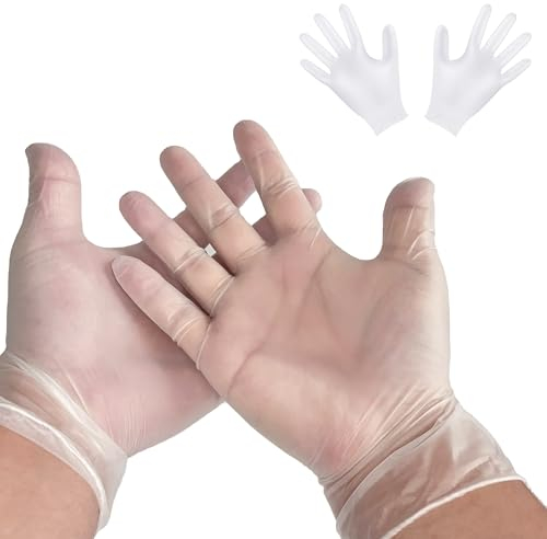 G4GADGET 100 Pack Large Clear Disposable Gloves | Latex & Powder Free | Food Prep, Kitchen, Cleaning, Gardening, Multipurpose Plastic Gloves