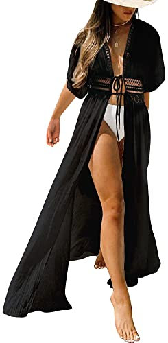 FANCYINN Copricostumi e Parei Costume da Bagno Abito da Spiaggia Bikini Cover Up Maniche Corte in Kimono