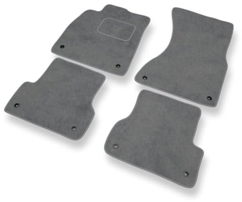 Mossa - Fußmatten Auto kompatibel mit Audi A6 IV C7 (2011-2018) - Premium Velours graue Automatten Autoteppiche 1